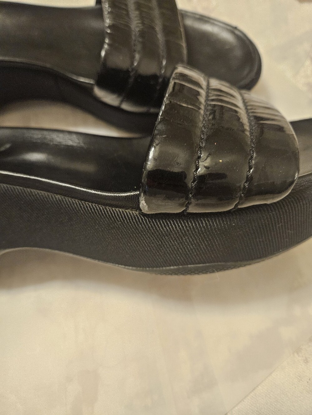 Prada Black Leather Slide Sandals EU 40.5 or US 10 - Picture 7 of 11